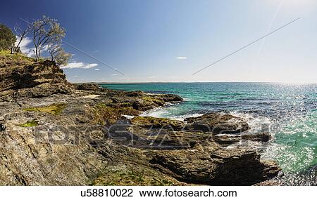 Australia, New South Wales, Port Macquarie, Rocky beach at ocean View Large Photo Image Stock Image - Australia, New South Wales, Port Macquarie, Rocky beach at ocean. Fotosearch