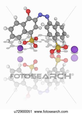 Stock Image - Azorubine organic compound molecule. Fotosearch