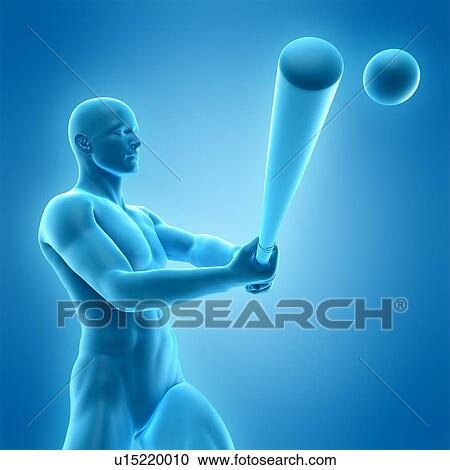 Stock Image - Baseball player, illustration. Fotosearch