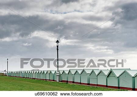 Bath houses, Brighton beach, England View Large Photo Image Stock Image - Bath houses, Brighton beach, England. Fotosearch