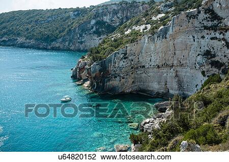 Stock Image - Blue caves, Zante, Greece. Fotosearch