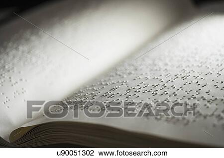 Stock Image - Book with Braille text. Fotosearch
