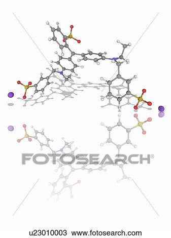 Stock Image - Brilliant Blue FCF organic compound molecule. Fotosearch