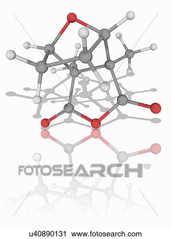 Stock Image - Cantharidin organic compound molecule. Fotosearch
