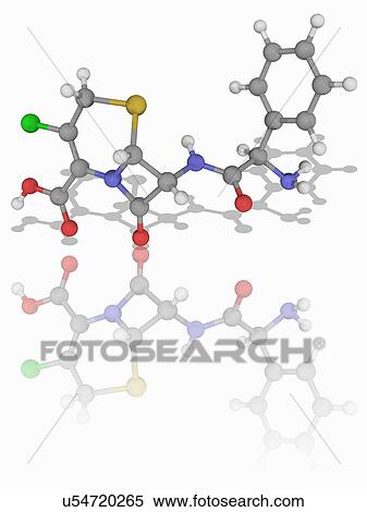 Stock Photography - Cefaclor drug molecule. Fotosearch
