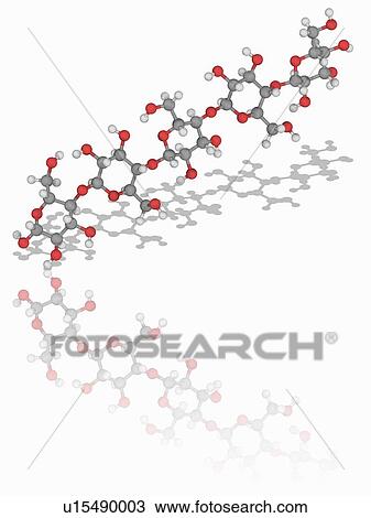 Stock Image - Cellulose organic compound molecule. Fotosearch