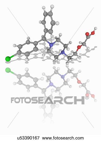 Stock Photo - Cetirizine drug molecule. Fotosearch