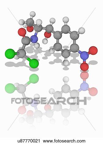 Stock Image - Chloramphenicol drug molecule. Fotosearch