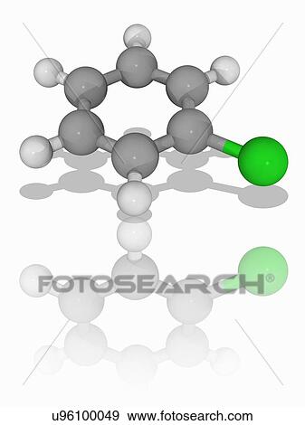 Stock Photo - Chlorobenzene organic compound molecule. Fotosearch