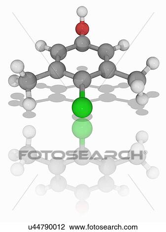 Stock Image - Chloroxylenol organic compound molecule. Fotosearch
