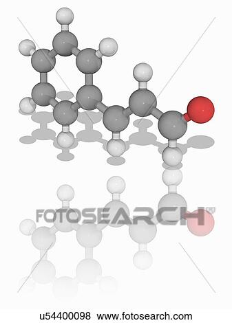 Stock Photo - Cinnamaldehyde organic compound molecule. Fotosearch