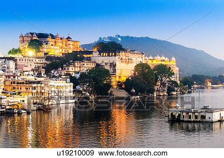 City Palace and Lake Pichola, Udaipur, Rajasthan, India View Large Photo Image Stock Photo - City Palace and Lake Pichola, Udaipur, Rajasthan, India. Fotosearch