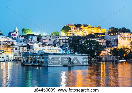 City Palace and Lake Pichola, Udaipur, Rajasthan, India View Large Photo Image Stock Photo - City Palace and Lake Pichola, Udaipur, Rajasthan, India. Fotosearch
