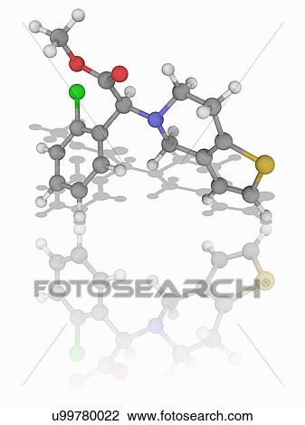 Stock Image - Clopidogrel drug molecule. Fotosearch