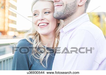 Picture - Close up young couple at Regent's Canal, London, UK. Fotosearch