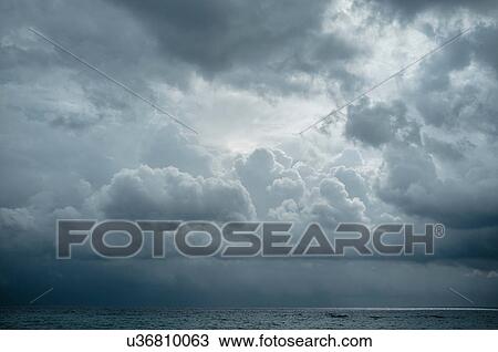 Stock Image - Cloudscape over sea, Zante, Greece. Fotosearch