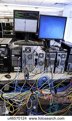 Computers connected with many cables View Large Photo Image Picture - Computers connected with many cables. Fotosearch
