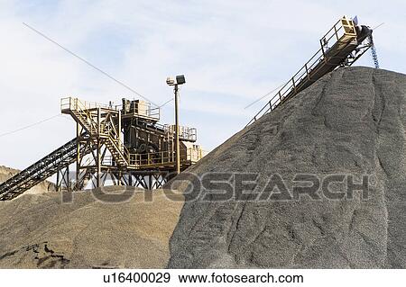 Stock Photo - Conveyors in gravel quarry. Fotosearch