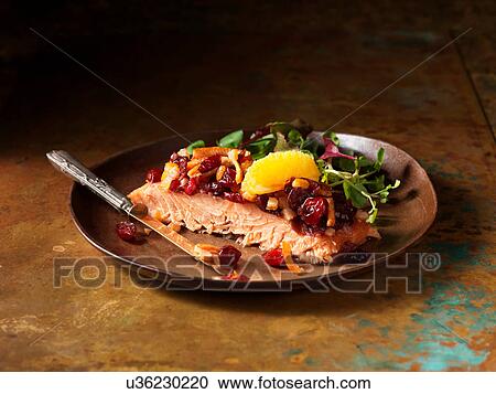 Cranberry and orange hot smoked Scottish salmon View Large Photo Image Stock Image - Cranberry and orange hot smoked Scottish salmon. Fotosearch