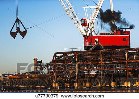Stock Photo - Crane in commercial dock. Fotosearch