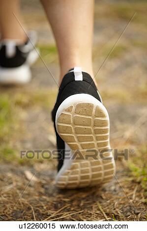 Cropped rear view of women feet wearing running shoes View Large Photo Image Stock Photography - Cropped rear view of women feet wearing running shoes. Fotosearch
