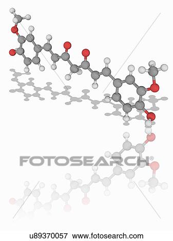 Stock Photo - Curcumin organic compound molecule. Fotosearch