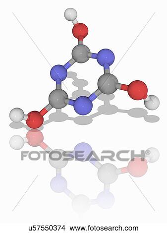 Picture - Cyanuric acid organic compound molecule. Fotosearch