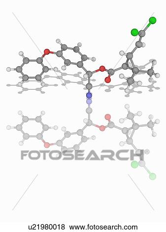 Stock Photo - Cypermethrin insecticide molecule. Fotosearch
