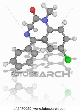 Stock Photo - Diazepam drug molecule. Fotosearch