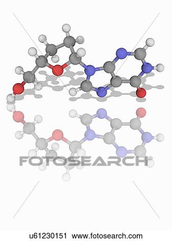 Stock Image - Didanosine drug molecule. Fotosearch
