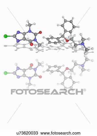 Stock Image - Dimenhydrinate drug molecule. Fotosearch