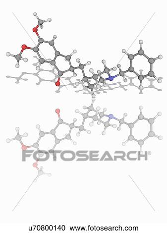 Stock Image - Donepezil drug molecule. Fotosearch
