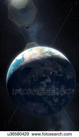 Stock Photo - Earth at Night - Australasia. Fotosearch