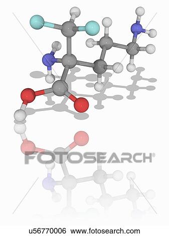 Stock Photograph - Eflornithine drug molecule. Fotosearch