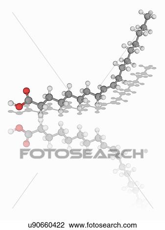 Stock Image - Elaidic acid organic compound molecule. Fotosearch