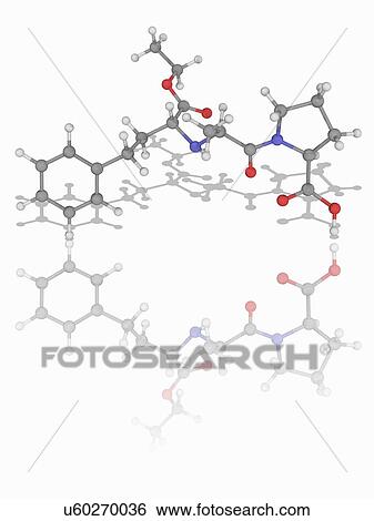 Stock Photograph - Enalapril drug molecule. Fotosearch