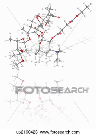 Stock Image - Erythromycin ethylsuccinate drug molecule. Fotosearch
