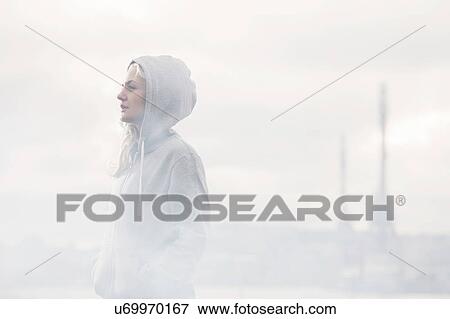 Female runner looking out from dockside View Large Photo Image Stock Photo - Female runner looking out from dockside. Fotosearch