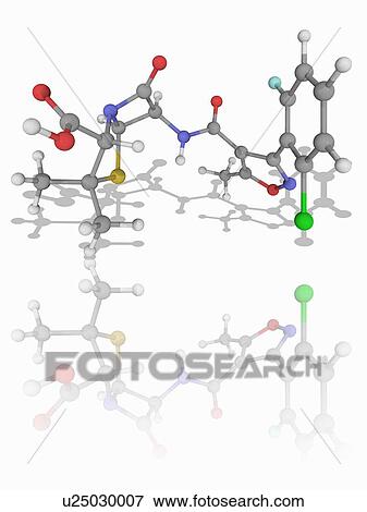 Stock Photo - Floxacillin (Flucloxacillin) drug molecule. Fotosearch