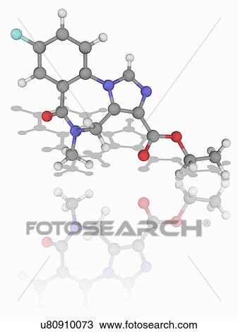 Stock Image - Flumazenil drug molecule. Fotosearch