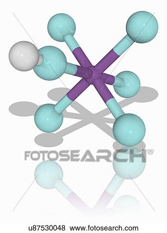 Stock Photo - Fluoroantimonic acid chemical compound molecule. Fotosearch