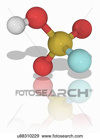 Stock Photo - Fluorosulfuric acid chemical compound molecule. Fotosearch