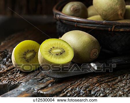 Picture - Fresh organic fruit, golden kiwi. Fotosearch