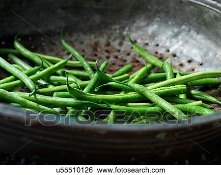 Stock Photograph - Fresh organic vegetables, boston fine beans. Fotosearch
