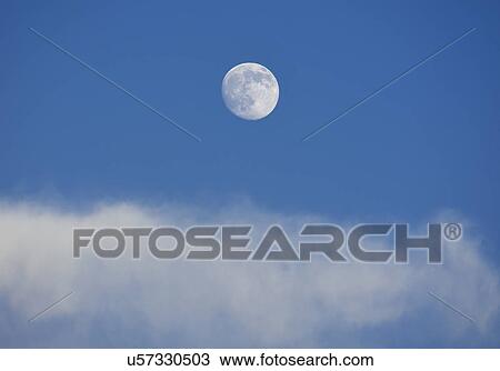Full moon on blue sky View Large Photo Image Stock Image - Full moon on blue sky. Fotosearch
