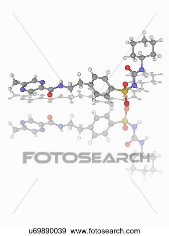 Stock Photo - Glipizide drug molecule. Fotosearch