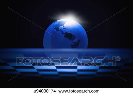 Globe on chess board View Large Photo Image Picture - Globe on chess board. Fotosearch