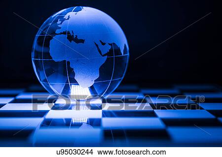 Globe on chess board View Large Photo Image Picture - Globe on chess board. Fotosearch
