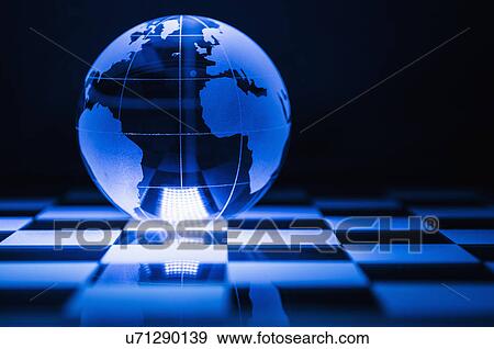 Globe on chess board View Large Photo Image Stock Photo - Globe on chess board. Fotosearch