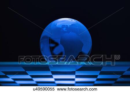 Stock Photography - Globe on chess board. Fotosearch